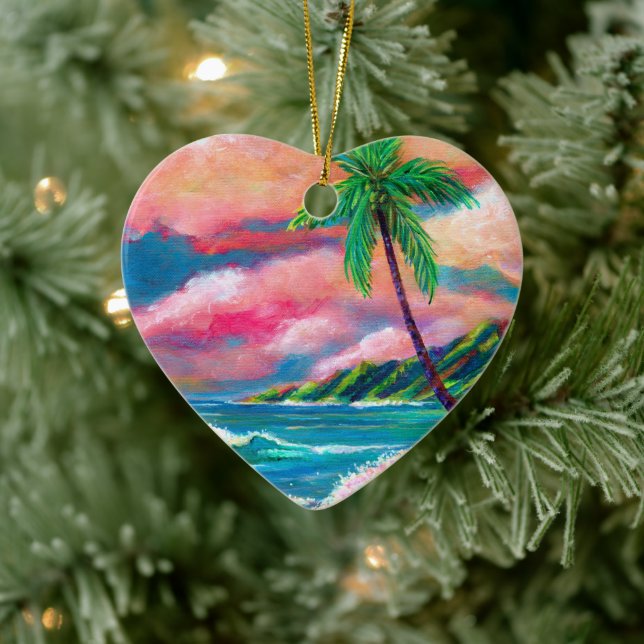 Na Pali Coast Christmas Ceramic Ornament (Tree)