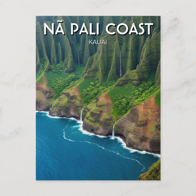 Nā Pali Coast Kauai Hawaii Travel Postcard (Front)