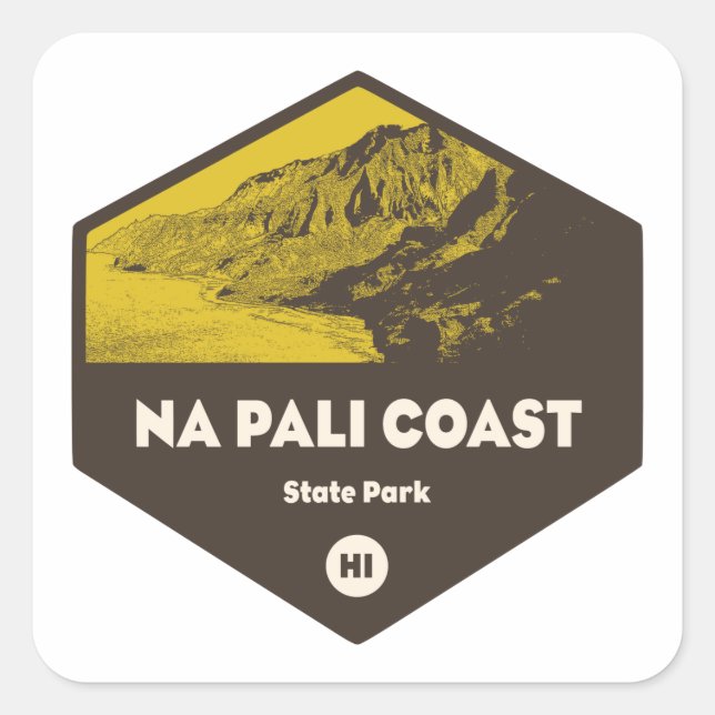 Nā Pali Coast State Park Hawaii Square Sticker (Front)