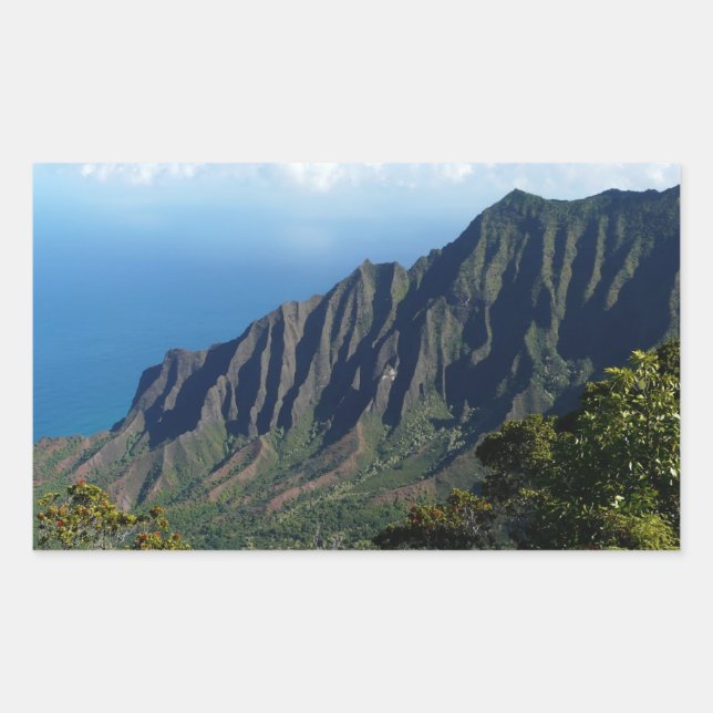 Na Pali Coast sur Kauai autocollant rectangulaire (Devant)