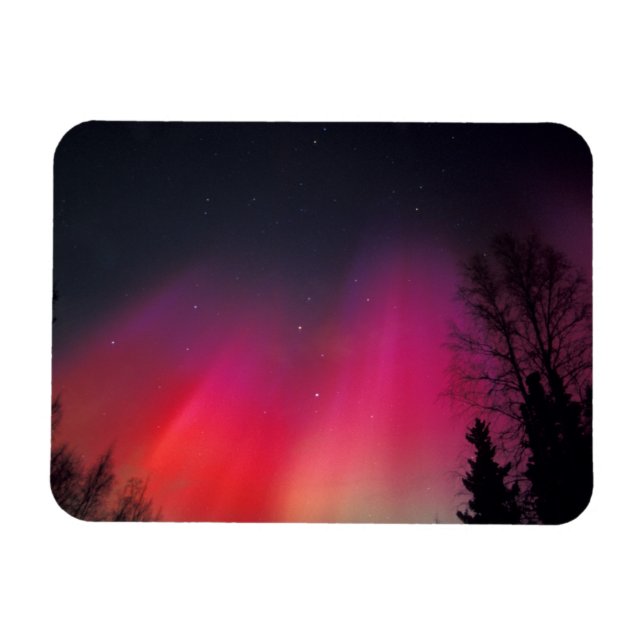 NA, USA, Alaska, Fairbanks, Curtains of pink and Magnet (Horizontal)