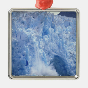 NA, USA, Alaska. Glacier crumbling into water Metal Ornament