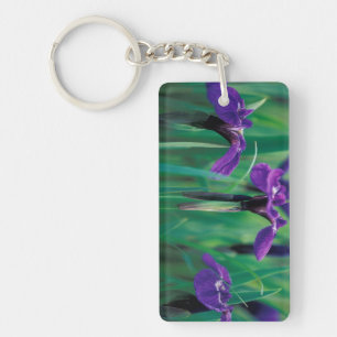 NA, USA, Alaska, Knight Island, Wild iris Keychain