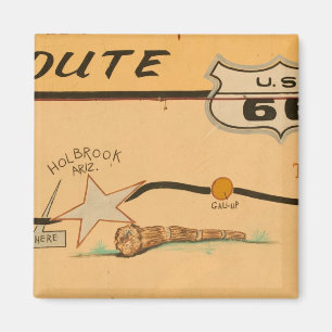 NA, USA, Arizona, Holbrook Route 66 road mural Magnet
