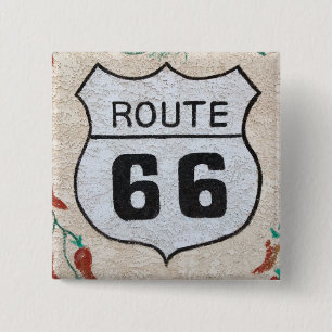 NA, USA, Arizona, Holbrook Route 66 street sign 2 Inch Square Button