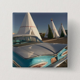 NA, USA, Arizona, Holbrook Route 66, Wigwam 2 2 Inch Square Button