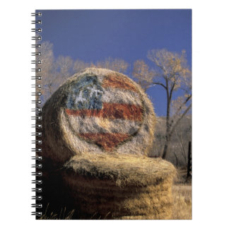 NA, USA, Colorado, Gunnison. Patriotic hay roll Notebook