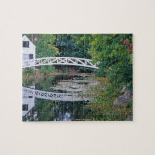 NA, USA, Maine.  Bridge over pond in Somesville. Jigsaw Puzzle