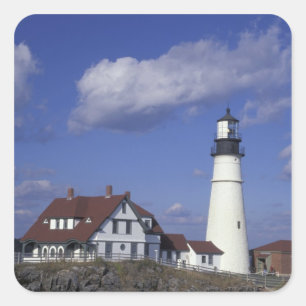 NA, USA, Maine, near Portland, Portland Head Square Sticker