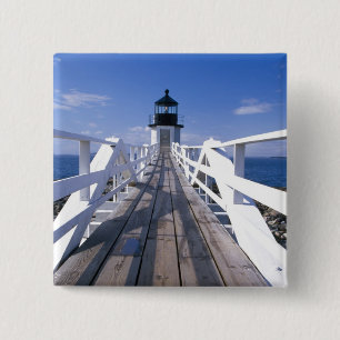 NA, USA, Maine, Port Clyde.  Marshall Point 2 Inch Square Button