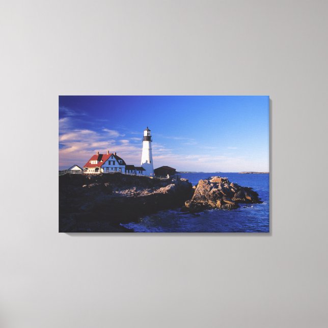 NA, USA, Maine. Portland Head lighthouse. Canvas Print (Front)