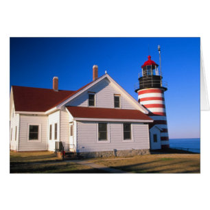 NA, USA, Maine. West Quoddy lighthouse near