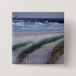 NA, USA, Michigan, Berrien County, St. Joseph, 2 Inch Square Button