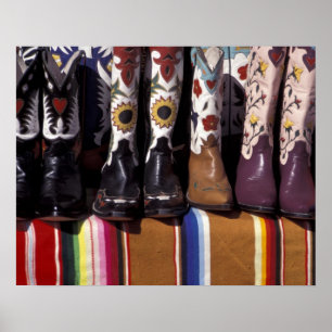 NA, USA, New Mexico, Santa Fe. Cowboy boots Poster