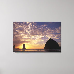 NA, USA, Oregon, Oregon Coast, Canon Beach with Canvas Print