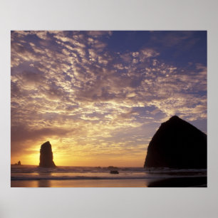 NA, USA, Oregon, Oregon Coast, Canon Beach with Poster