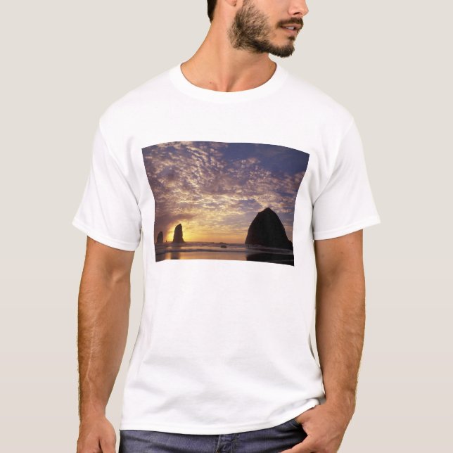 NA, USA, Oregon, Oregon Coast, Canon Beach with T-Shirt (Front)