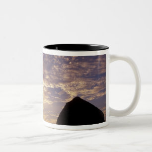 NA, USA, Oregon, Oregon Coast, Canon Beach with Two-Tone Coffee Mug