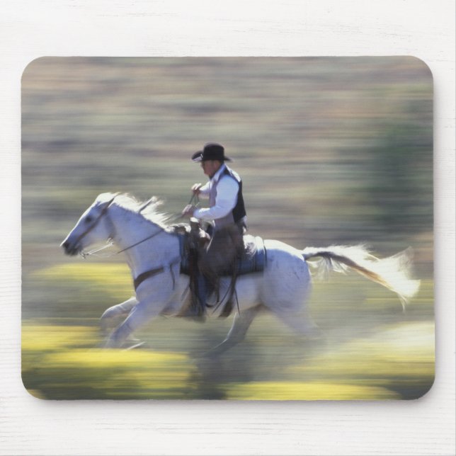 NA, USA, Oregon, Seneca, Ponderosa Ranch, Cowboy Mouse Pad (Front)