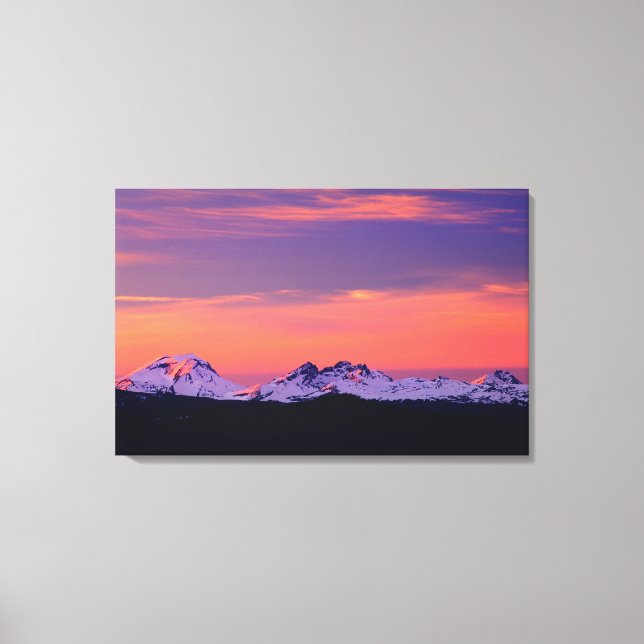 NA, USA, Oregon, The Three Sisters Mountains Canvas Print (Front)