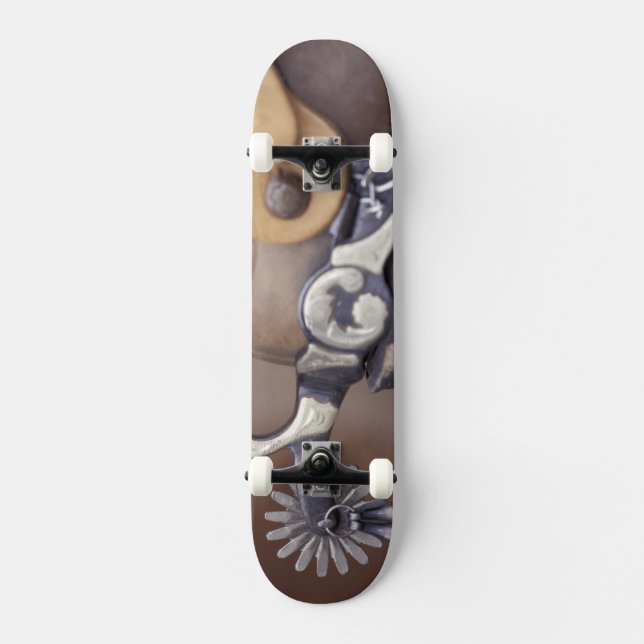 NA, USA, Texas, Lubbock Cowboy boot and spur Skateboard (Front)