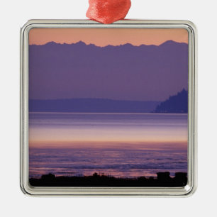 NA, USA, Washington, Conway. Olympic Mountains Metal Ornament