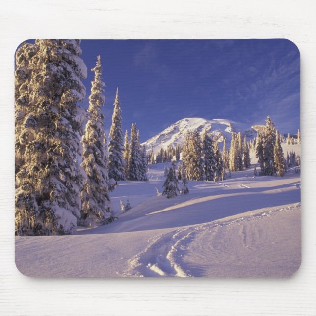NA, USA, Washington, Mt. Rainier NP, Snowshoe Mouse Pad (Front)