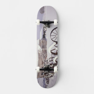 NA, USA, Washington, Uniontown, White barn and Skateboard