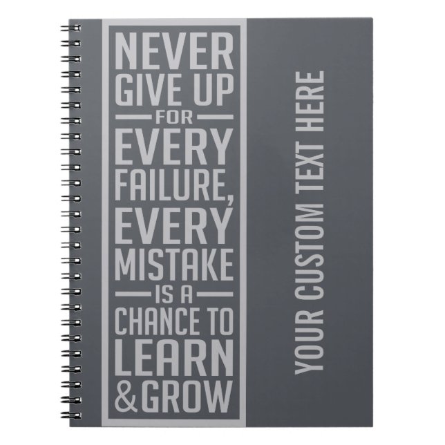 N'abandonnez jamais le carnet de motivation (Devant)