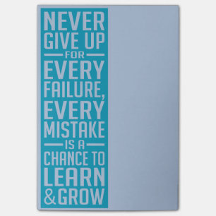 N'abandonnez jamais les notes de post-it de