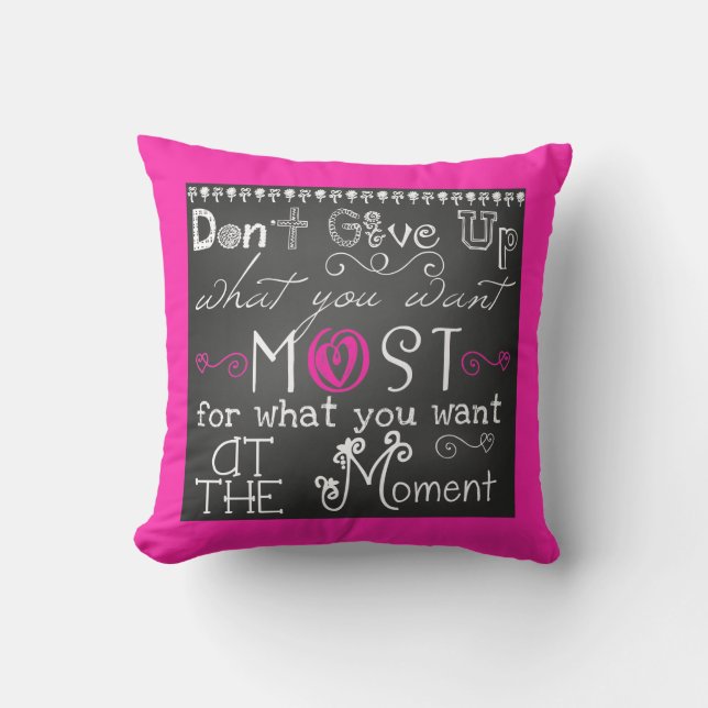 N'abandonnez pas Chalkboard Look Coussin (Recto)