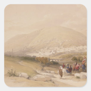 Nablous, ancient Shechem, April 17th 1839, plate 4 Square Sticker