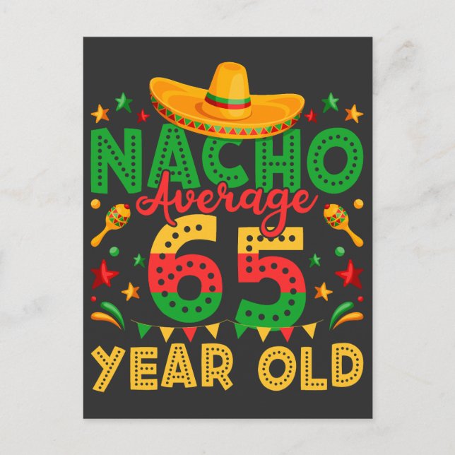 Nacho Average 65 Year Old Cinco de Mayo Postcard (Front)