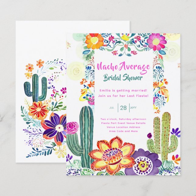 Nacho Average Bridal Shower Last Fiesta (Front/Back)