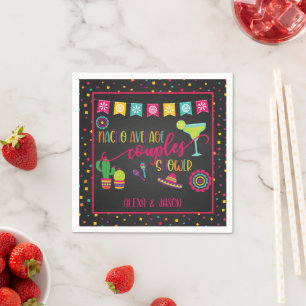 Nacho Average Couples Shower Napkin - Blk
