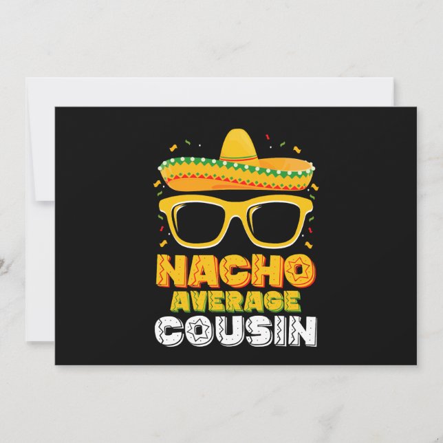 Nacho Average Cousin Family Cinco De Mayo Invitation (Front)