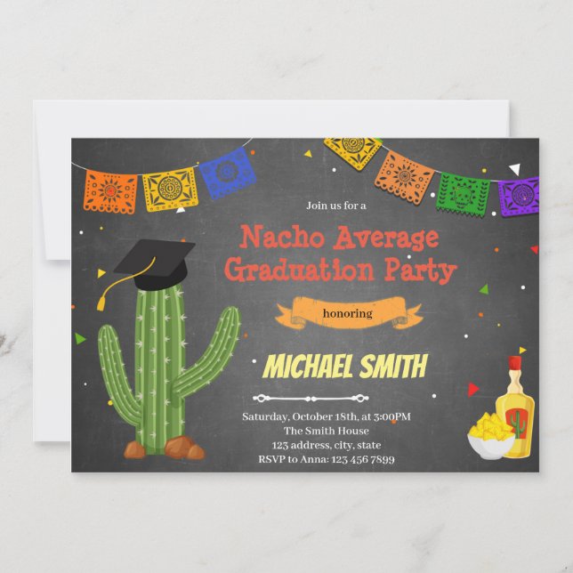 Nacho Average graduation party invitation (Front)