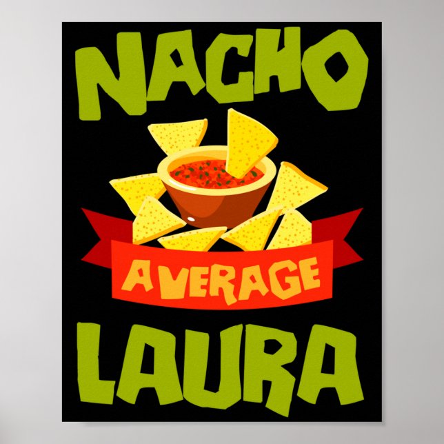 Nacho average laura funny birthday name gift poster (Front)