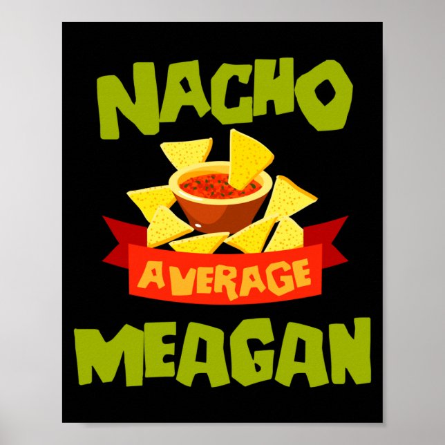 Nacho average meagan funny birthday name gift poster (Front)