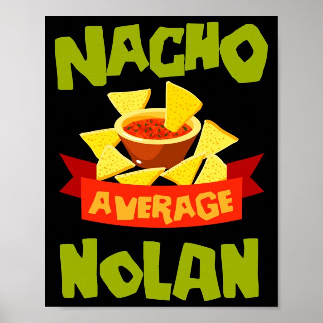 Nacho average nolan funny birthday name gift poster (Front)