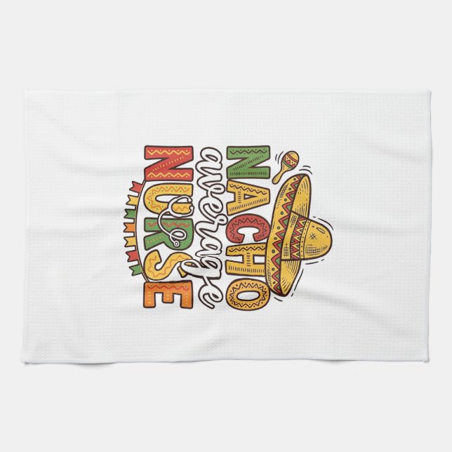 Nacho Average Nurse Cinco De Mayo Shirt Design_1 Kitchen Towel (Horizontal)