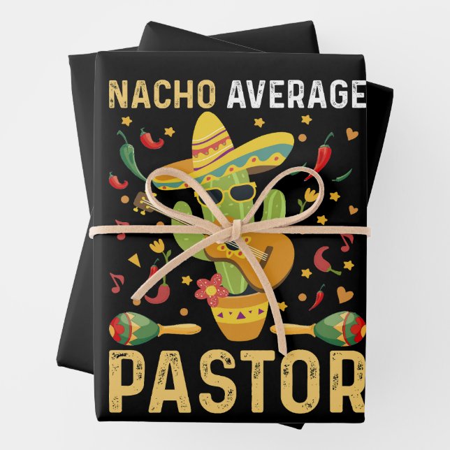Nacho Average Pastor Religious Leader Cinco De May Wrapping Paper Sheet (In situ)