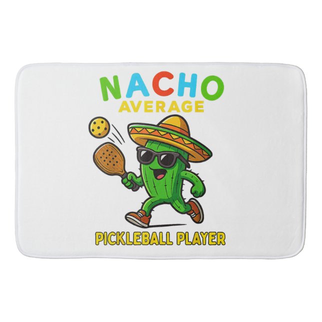 Nacho Average Pickleball Player Bath Mat (Front)