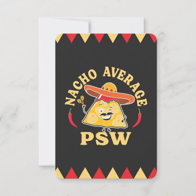 Nacho Average PSW Funny Caregivers Thank You Card (Front)
