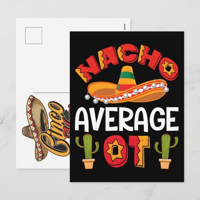 nacho-average-senorita-cinco-de-mayo-happy-cinco- holiday postcard (Front/Back)