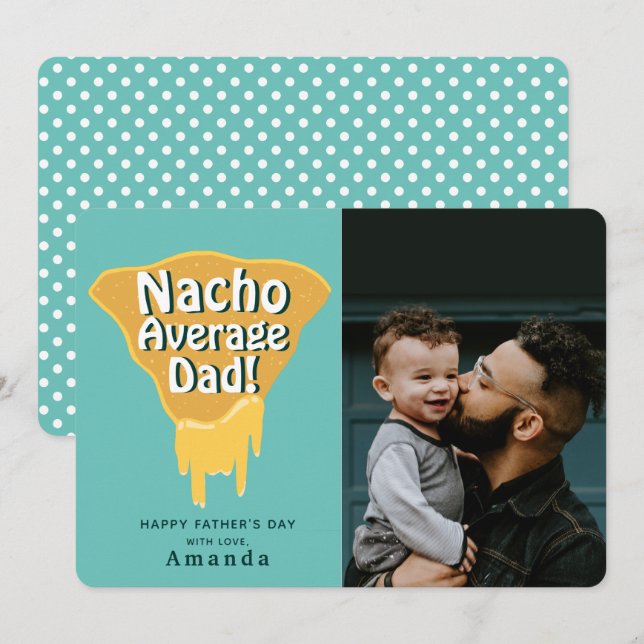 Nacho Carte photo de Fête des pères papa moyen (Devant / Derrière)