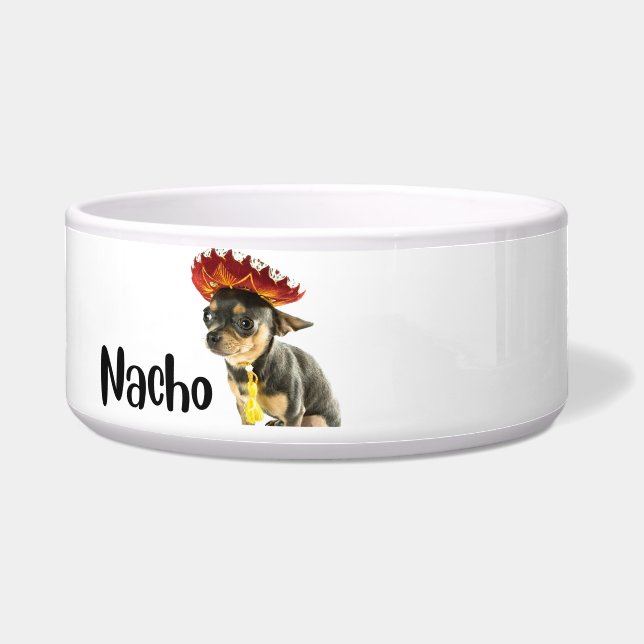Nacho - dog personalised bowl (Front)