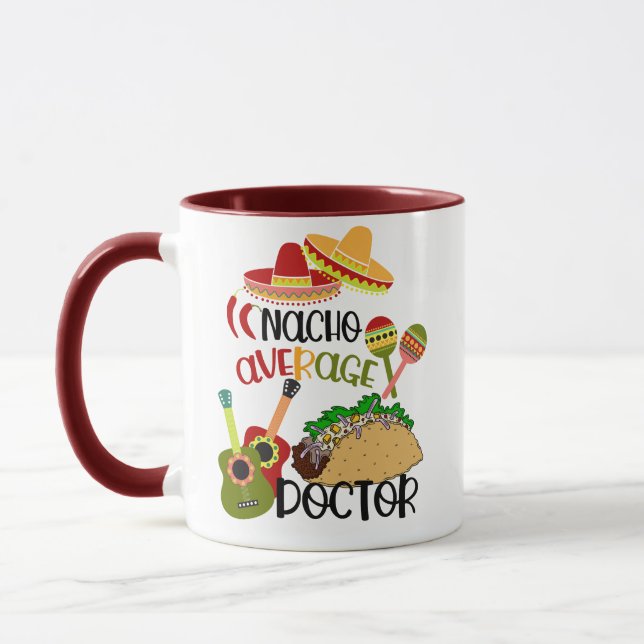 Nacho Moyenne Docteur Pun Sud-Ouest Drôle Mug (Gauche)