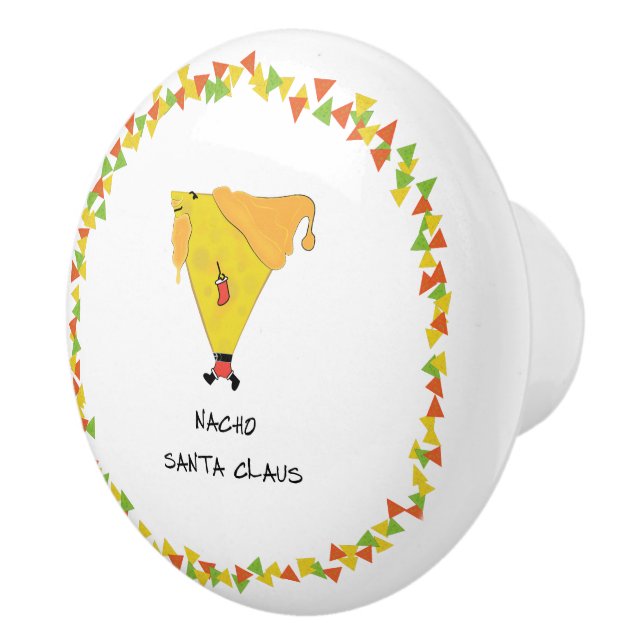 Nacho Santa with Chips Ceramic Knob (Right)