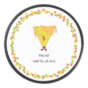 Nacho Santa with Chips Hockey Puck